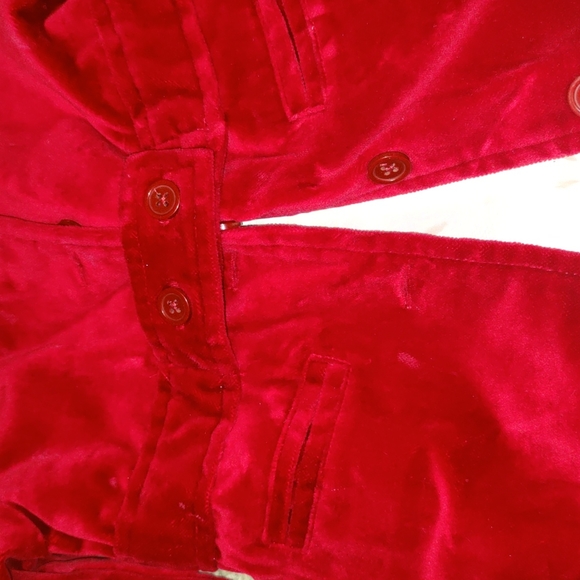 Infant Girls Baby Gap Red Velvet Coat with Matching Bucket Hat - Picture 4 of 5